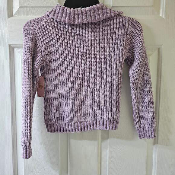 Btween Kids 6X Lilac Chenille Hoodie Sweater Metallic Knit NWT Holiday Cozy - Picture 5 of 10
